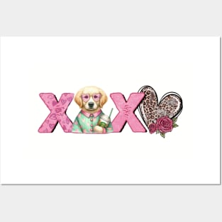 Valentines Day Dog Design, Golden Retriever Love Shirt xoxo, Gift ideas Posters and Art